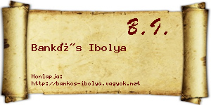 Bankós Ibolya névjegykártya
